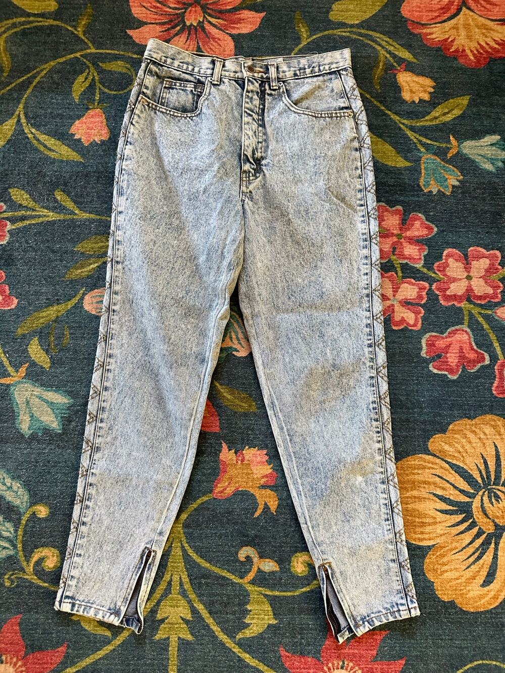 Vintage Dakota Blue Acid Wash Studded Jeans Size 11